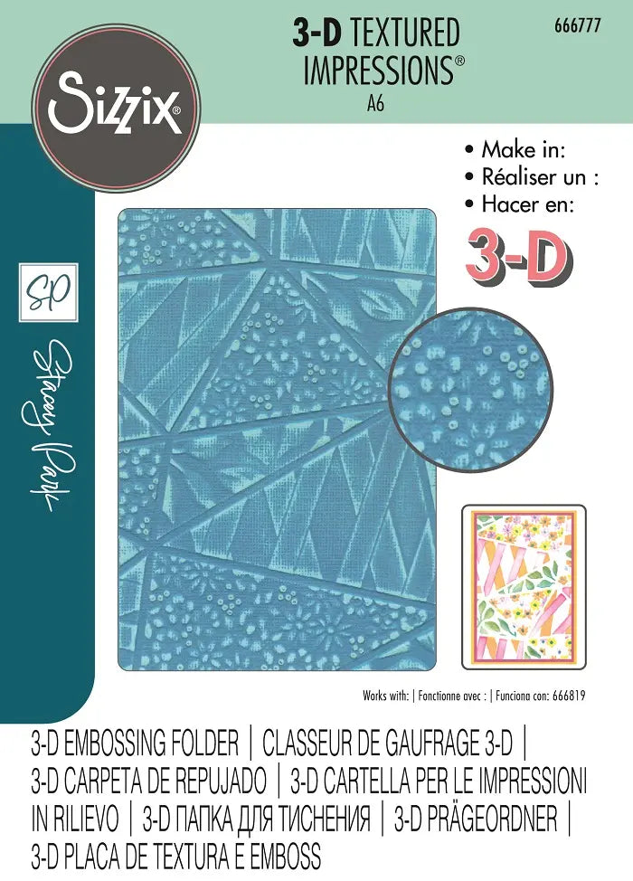 Fragmented Floral 3-D Textured Impressions Embossing Folder by Stacey Park - Sizzix