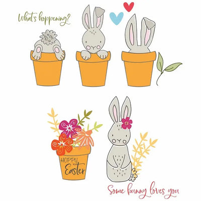 Bunny Bits & Blooms Clear Stamps (12 Pack) - Catherine Pooler - Sizzix