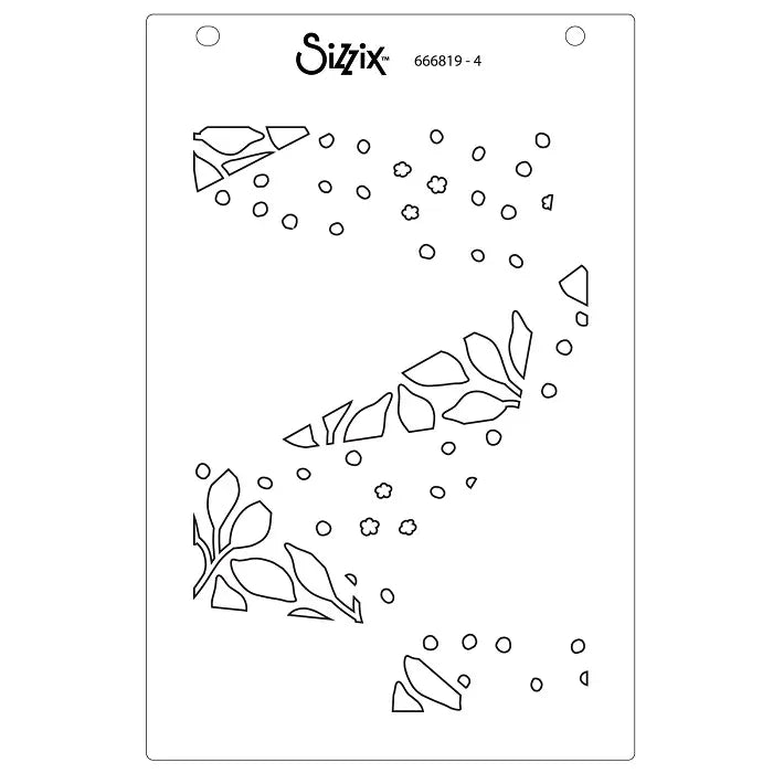 View 6 of Fragmented Floral #2 A6 Stencil (4 pack) by Stacey Park - Sizzix