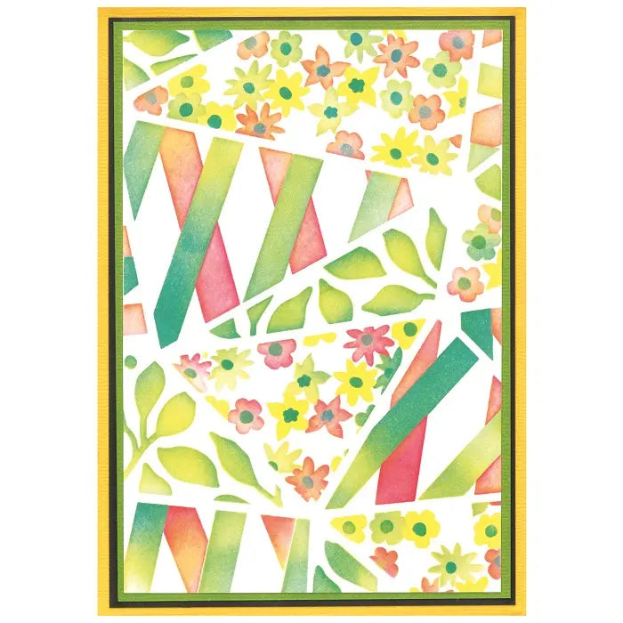 View 7 of Fragmented Floral #2 A6 Stencil (4 pack) by Stacey Park - Sizzix