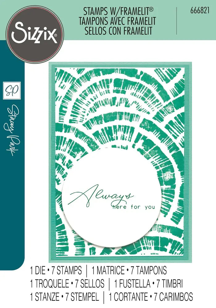 Radiance Creative Coordinations A5 Clear Stamps (7 pack) w/ Framelits Die by Stacey Park - Sizzix