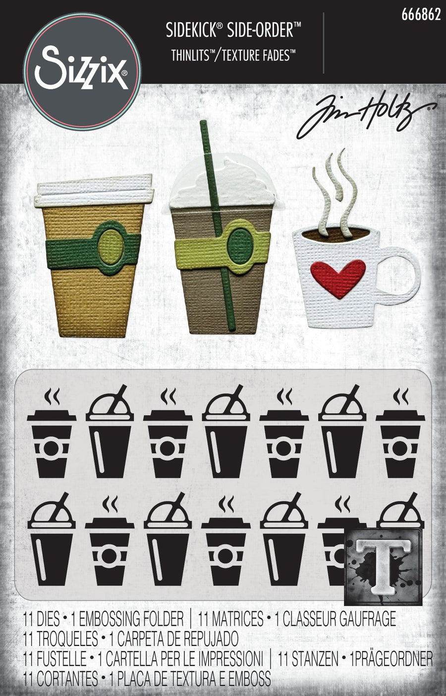 Fresh Brewed Thinlits Dies w/ Folder Set - Vault: Sidekick Side-Order - Tim Holtz - Sizzix