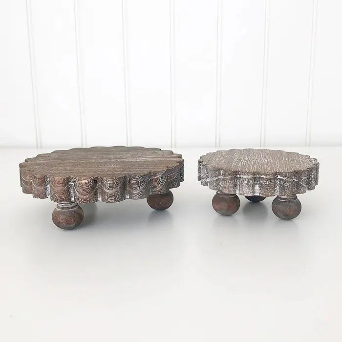 Mini Scallopped Risers Wooden Decoration - Foundations Decor