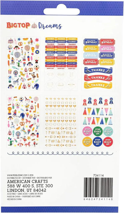 View 3 of Big Top Dreams Mini Sticker Book Gold Foil 287 Pieces - American Crafts