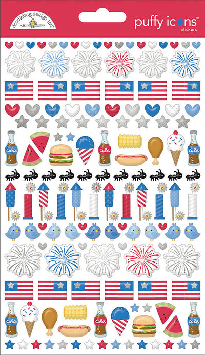 Hometown USA Puffy Icons Stickers - Doodlebug Design