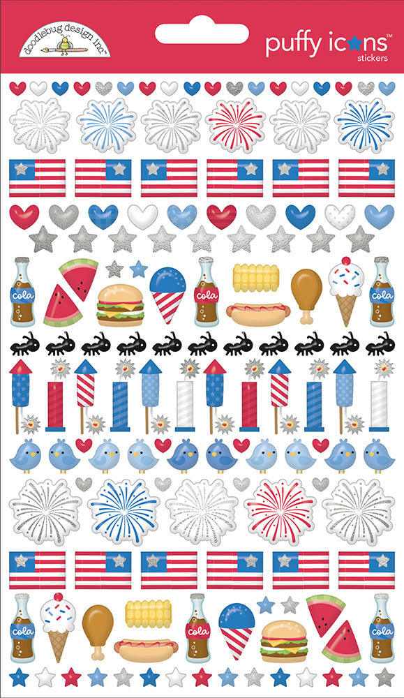 Hometown USA Puffy Icons Stickers - Doodlebug Design