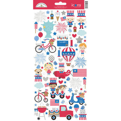 Hometown USA Icons Stickers - Doodlebug Design