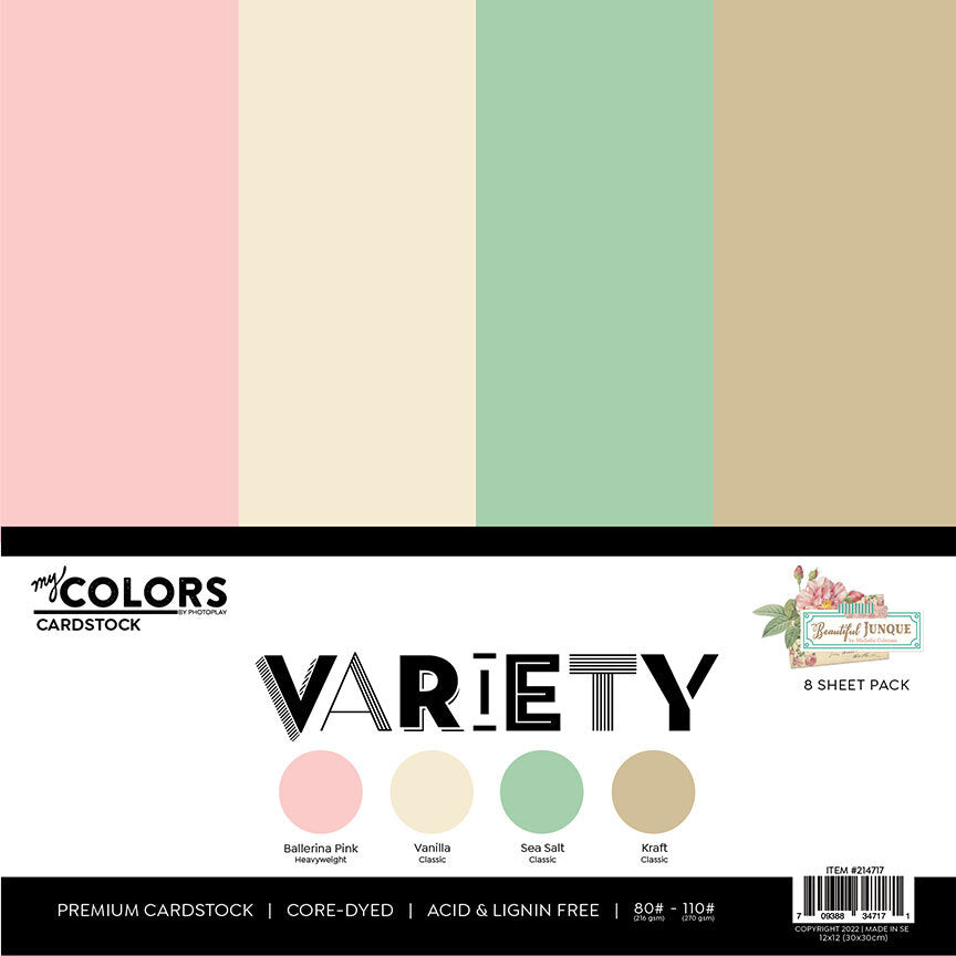 Beautiful Junque 12" x 12" Cardstock Variety Pack - PhotoPlay