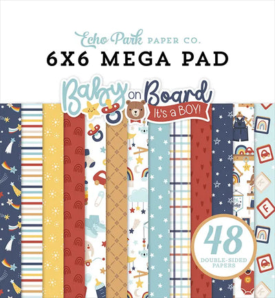 Baby On Board Boy Cardmakers 6" x 6" Mega Pad - Echo Park