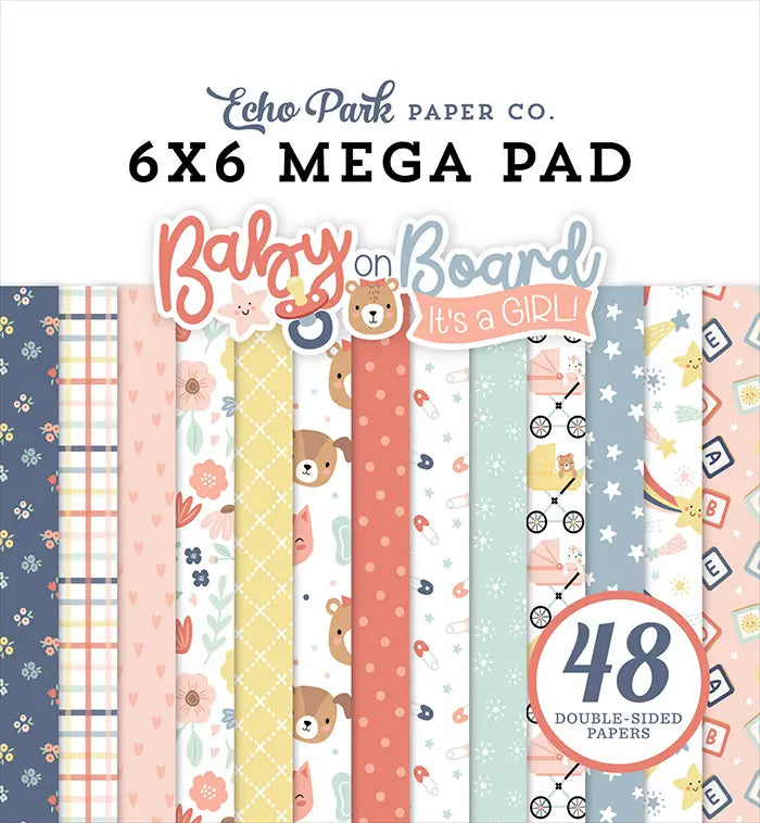 Baby On Board Girl Cardmakers 6x6 Mega Pad - Echo Park