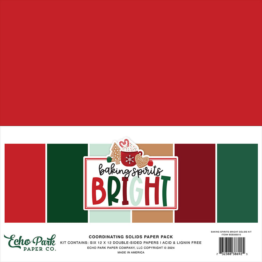 Baking Spirits Bright 12" x 12" Solids Kit - Echo Park 