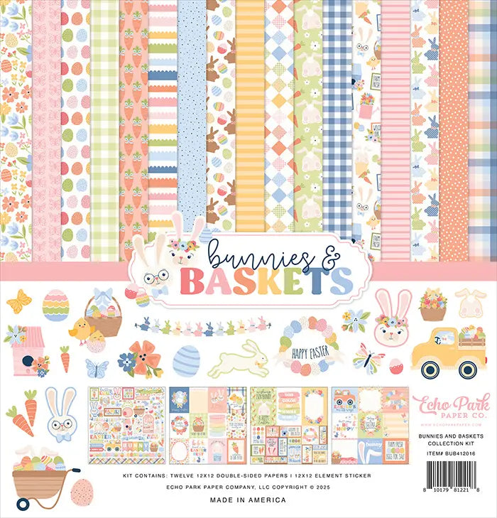 Bunnies And Baskets 12" x 12" Collection Kit - Echo Park