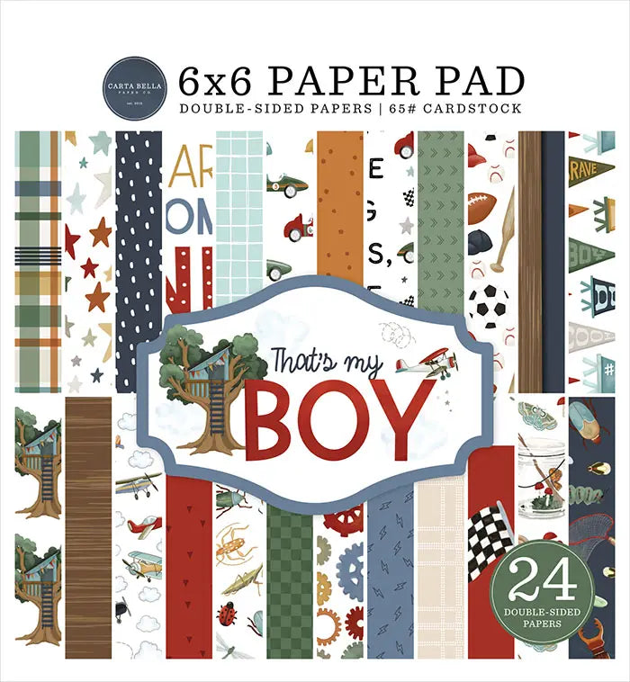 That's My Boy 6" x 6" Paper Pad - Carta Bella