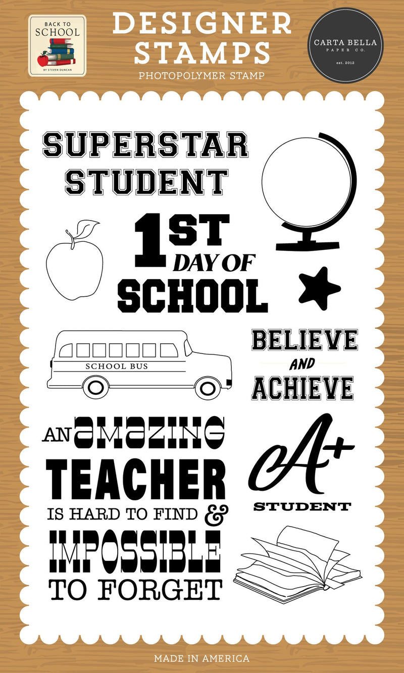 Believe And Achieve Stamp Set - Back To School - Carta Bella