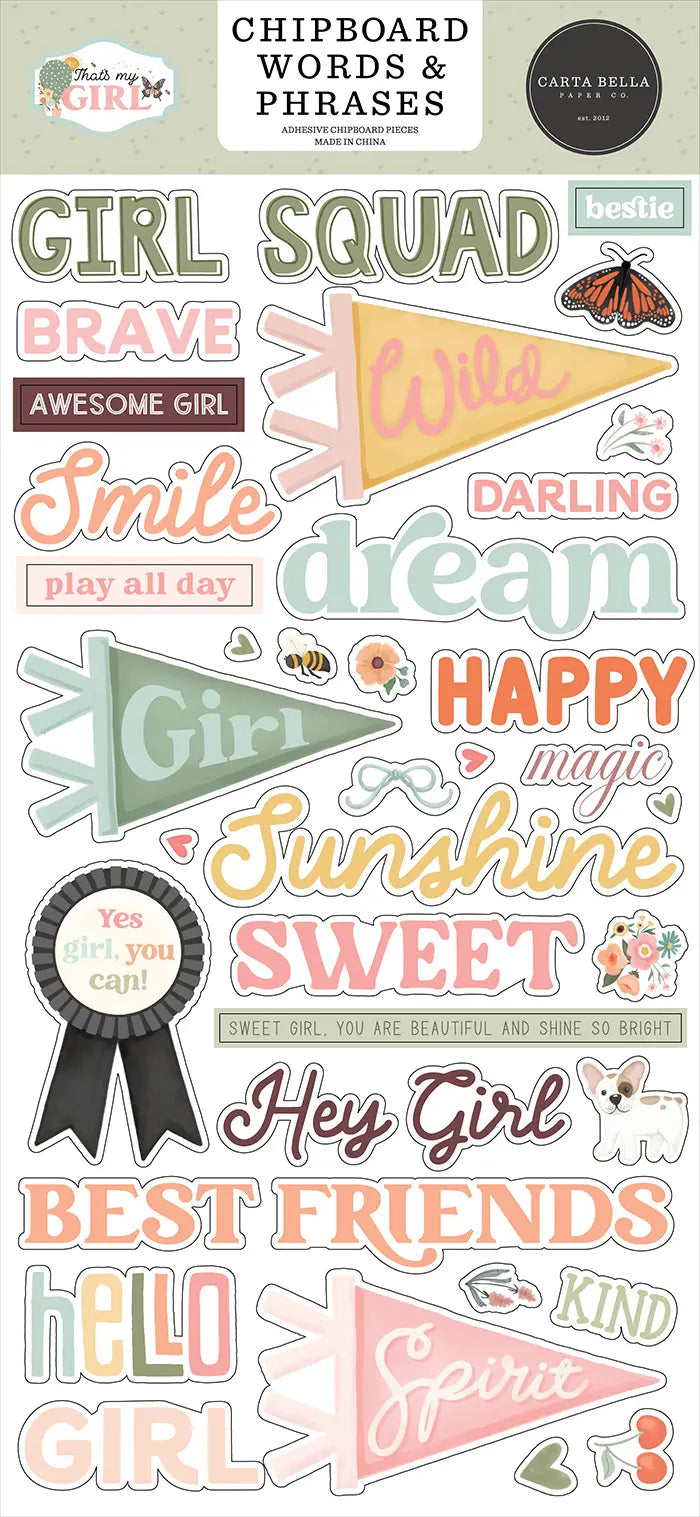 That's My Girl 6" x 13" Chipboard Words & Phrases - Carta Bella