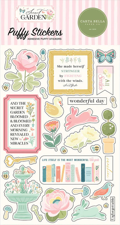 Secret Garden Puffy Stickers - Carta Bella