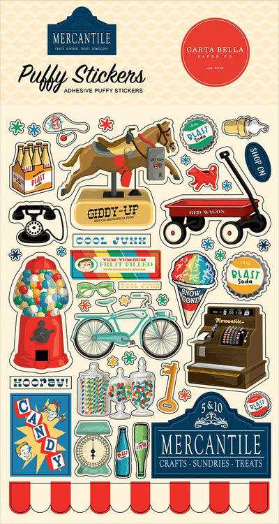 Mercantile Puffy Stickers - Carta Bella