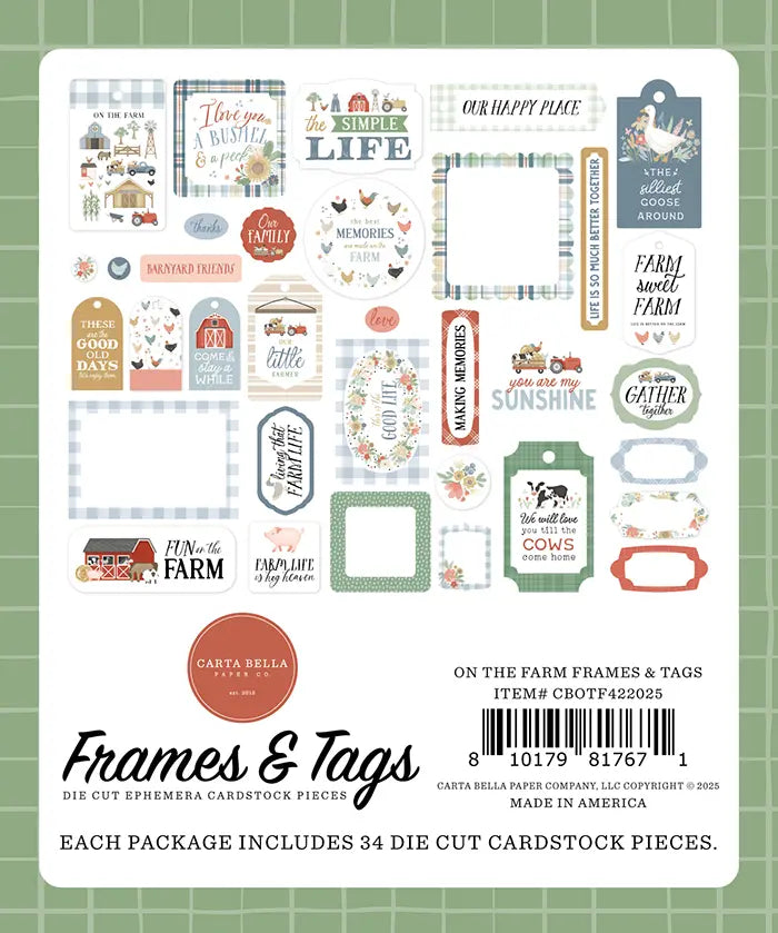 View 3 of On The Farm Frames & Tags - Carta Bella