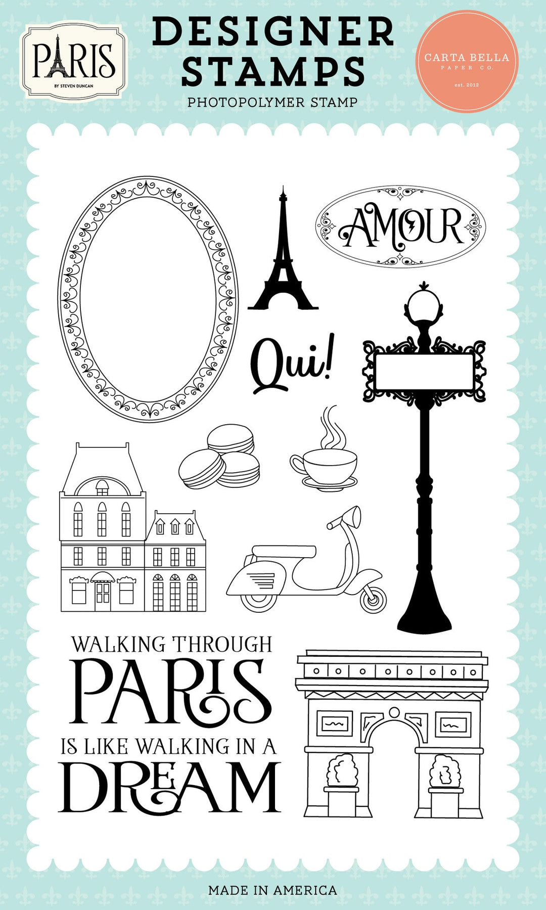 Walking Through Paris Stamp Set - Paris - Carta Bella