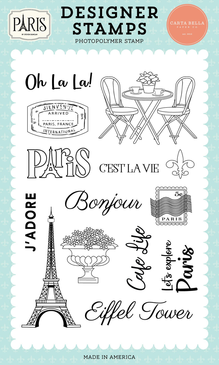 Cafe Life Stamp Set - Paris -  Carta Bella