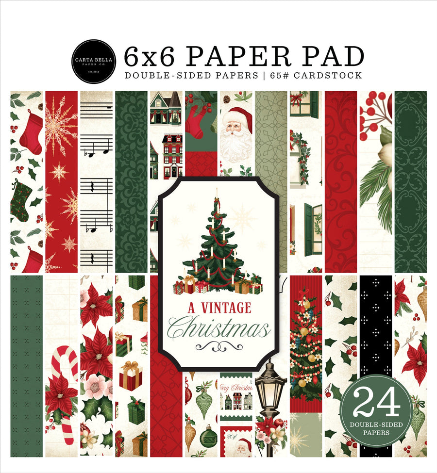 A Vintage Christmas 6' x 6" Paper Pad - Carta Bella