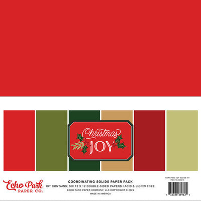 Christmas Joy 12" x 12" Solids Kit - Echo Park   