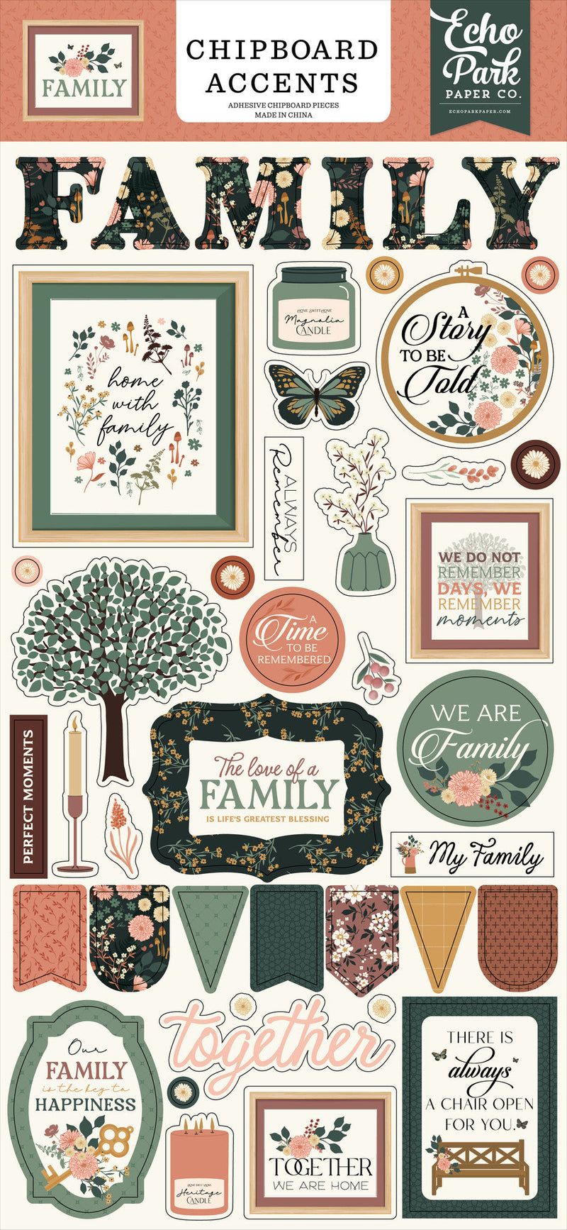 Family 6" x 13" Chipboard Accents - Echo Park