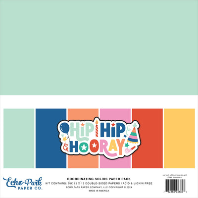 Hip Hip Hooray 12" x 12" Solids Kit - Echo Park