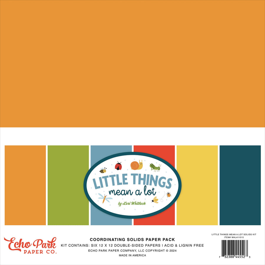 Little Things Mean A Lot 12" x 12" Solids Kit - Echo Park