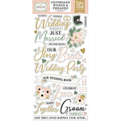 Marry Me 6" x 13" Chipboard Word & Phrases - Echo Park