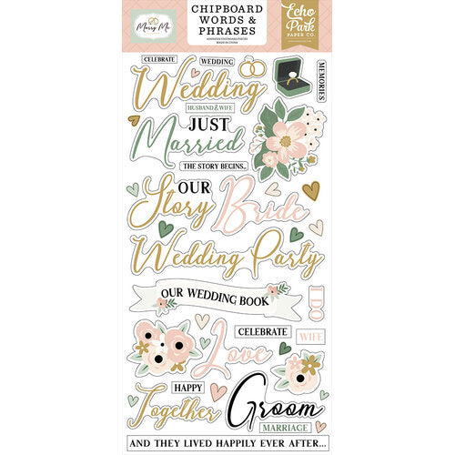 Marry Me 6" x 13" Chipboard Word & Phrases - Echo Park