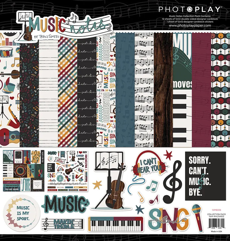 Music Notes 12" x 12" Collection Pack - PhotoPlay