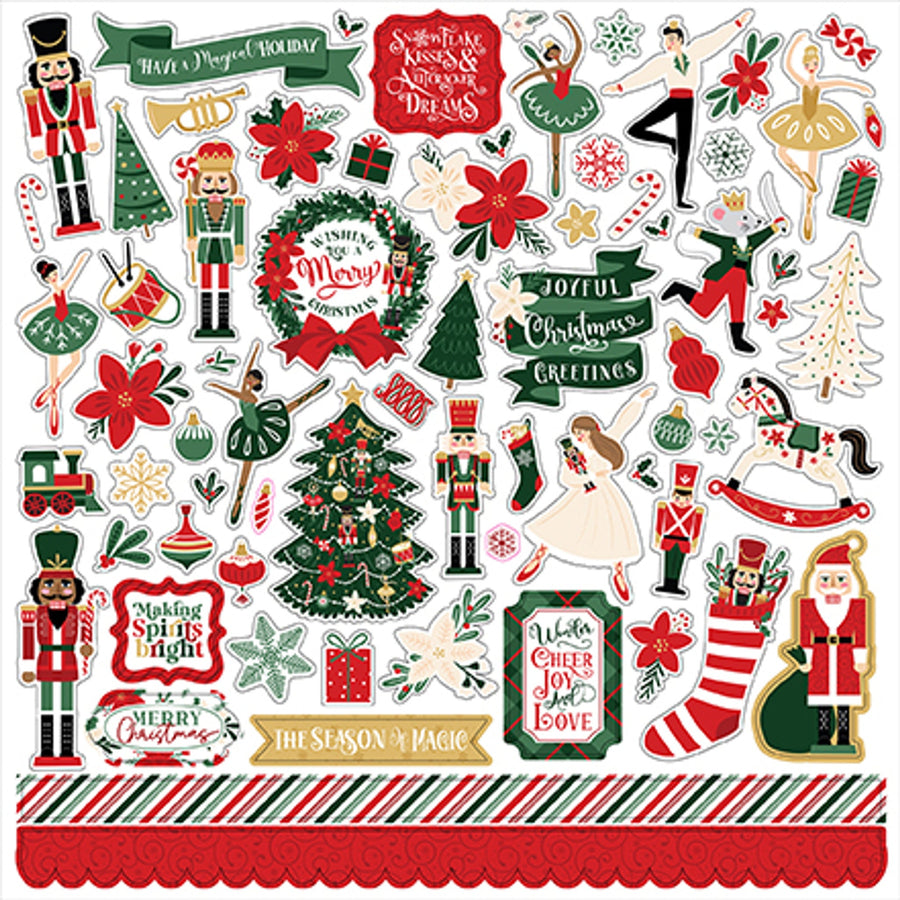 Nutcracker Christmas Element Stickers - Echo Park