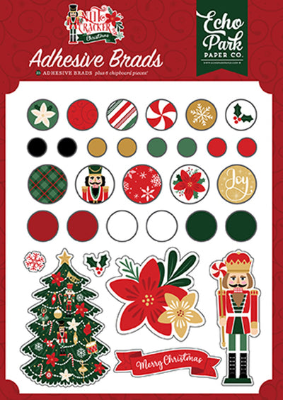 Nutcracker Christmas Adhesive Brads - Echo Park