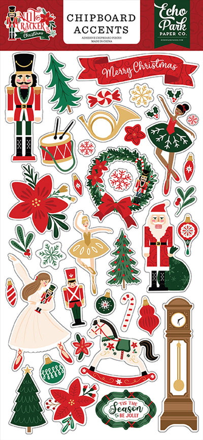 Nutcracker Christmas 6" x 13" Chipboard Accents - Echo Park 