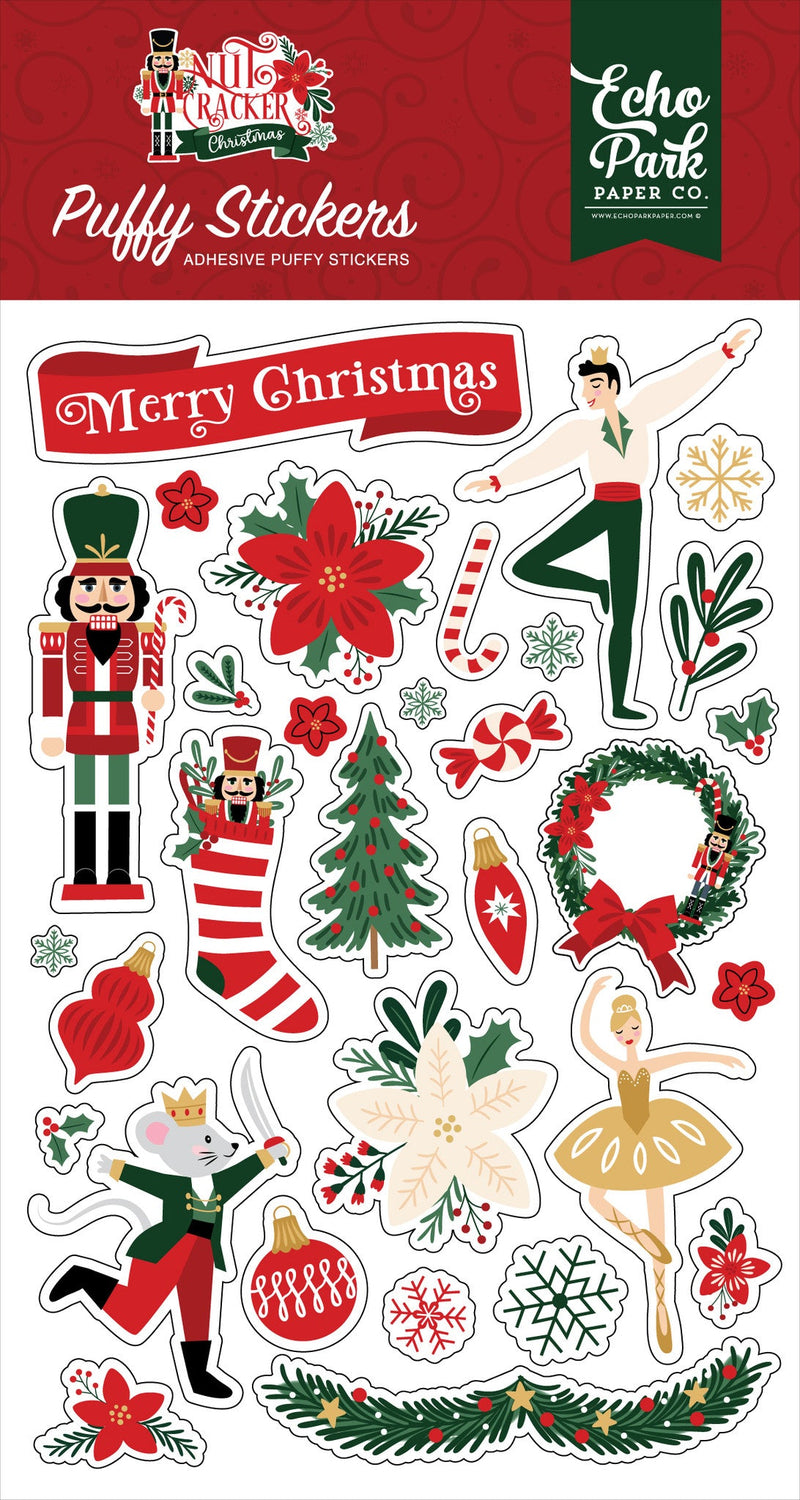 Nutcracker Christmas Puffy Stickers - Echo Park