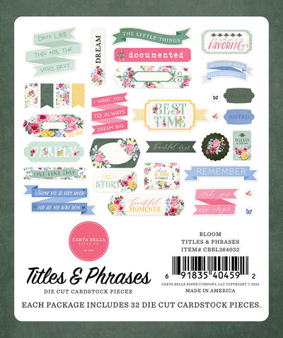 Bloom Titles & Phrases - Carta Bella