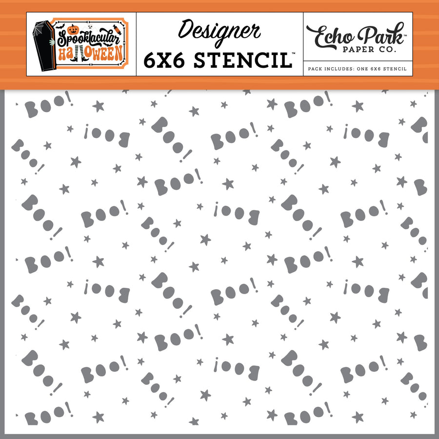 Spooktacular HalloweenBoo Stencil - Echo Park