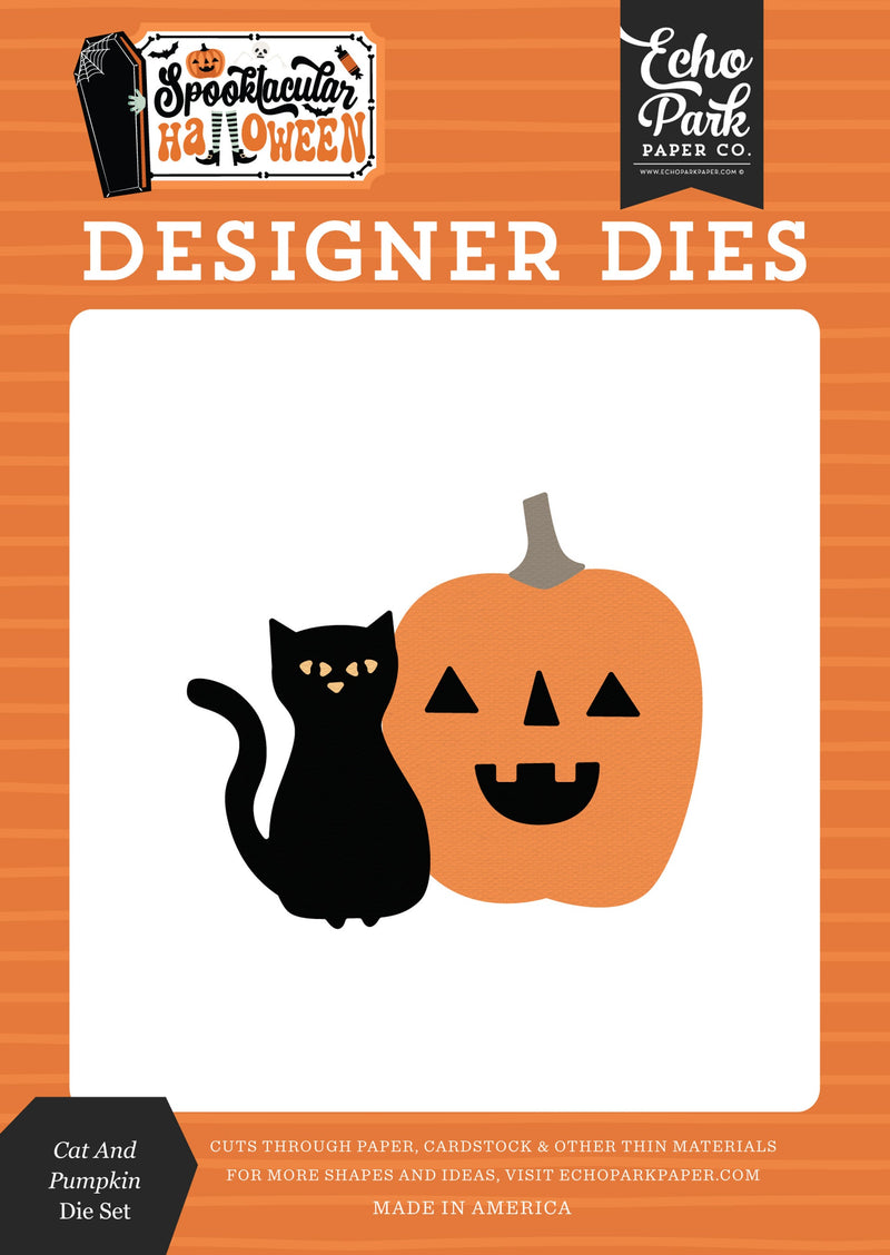 Spooktacular HalloweenCat And Pumpkin Die Set  - Echo Park