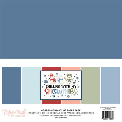 Chilling With My Snowmies 12" x12" Solids Kit - Echo Park