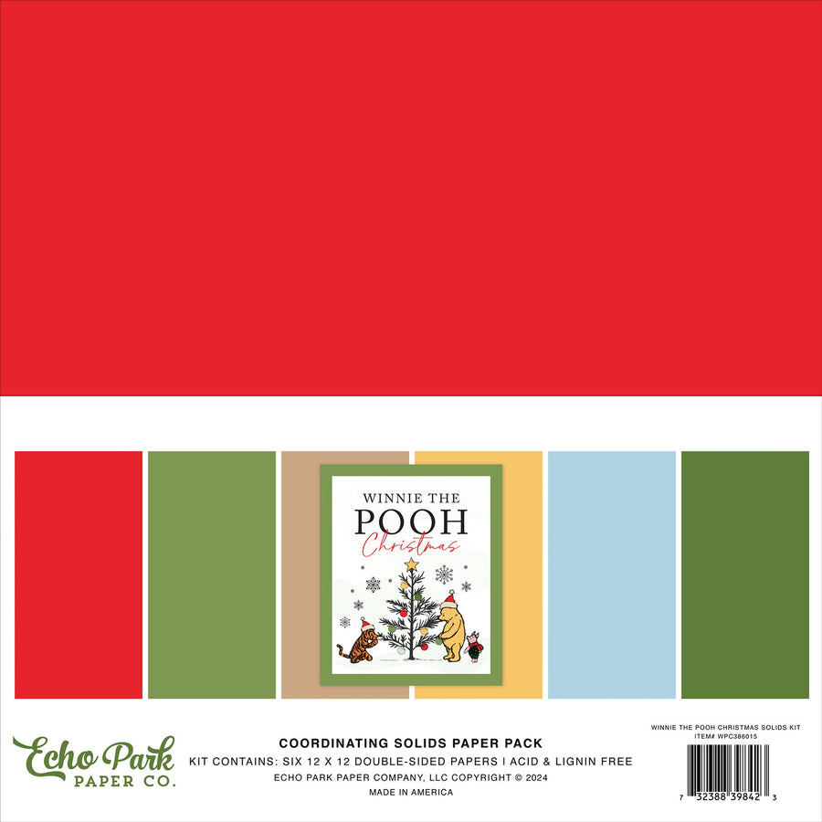 Winnie The Pooh Christmas Solids Kit - Echo Park