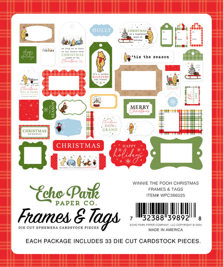 Winnie The Pooh Christmas Frames & Tags - Echo Park