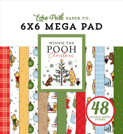 Winnie The Pooh Christmas Cardmakers 6" x 6" Mega Pad - Echo Park