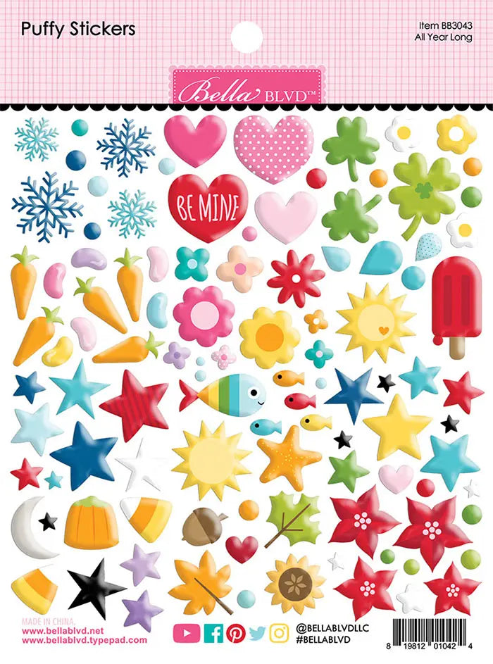 All Year Long Puffy Stickers - My Life 365 - Bella Blvd