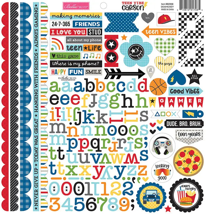 Teen Vibe Carson Doohickey Cardstock Stickers - Bella Blvd