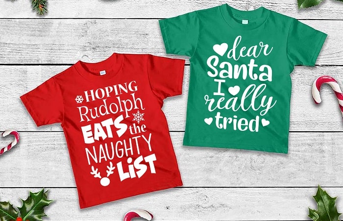 Christmas Naughty T-shirts SVG Image File Download for Christmas Projects