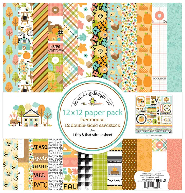 Farmhouse 12" x 12" Paper Pack - Doodlebug