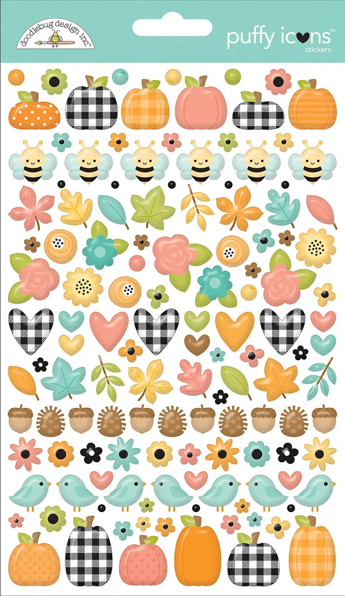 Farmhouse Puffy Icons Stickers - Doodlebug