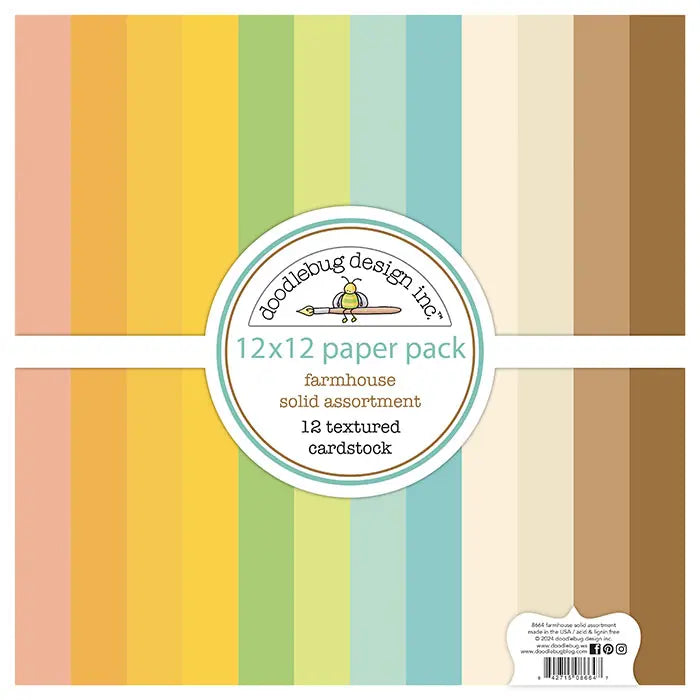 Farmhouse Textured Cardstock Solid Assortment Pack - Doodlebug