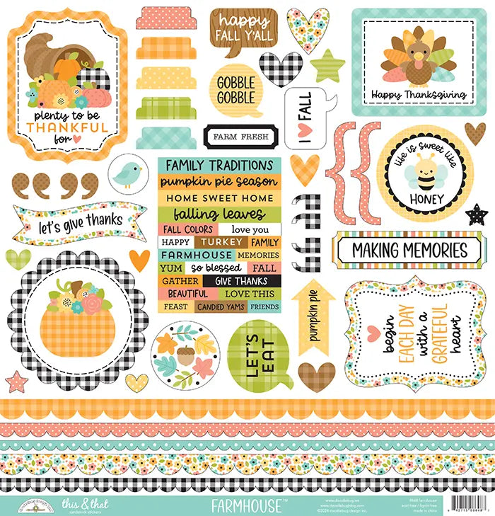 Farmhouse This & That Cardstock Stickers - Doodlebug